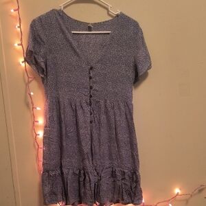 ROMWE Floral Blue Women Dress